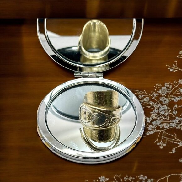 Antique Gerber Baby Winthrop Silver Plated Spoon Artisan Ring Size 9.5 - Picture 10 of 13